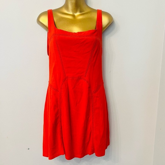 Free People Red Mini Dress | Romantic Boho Festival Summer Chic XS - Picture 3 of 6